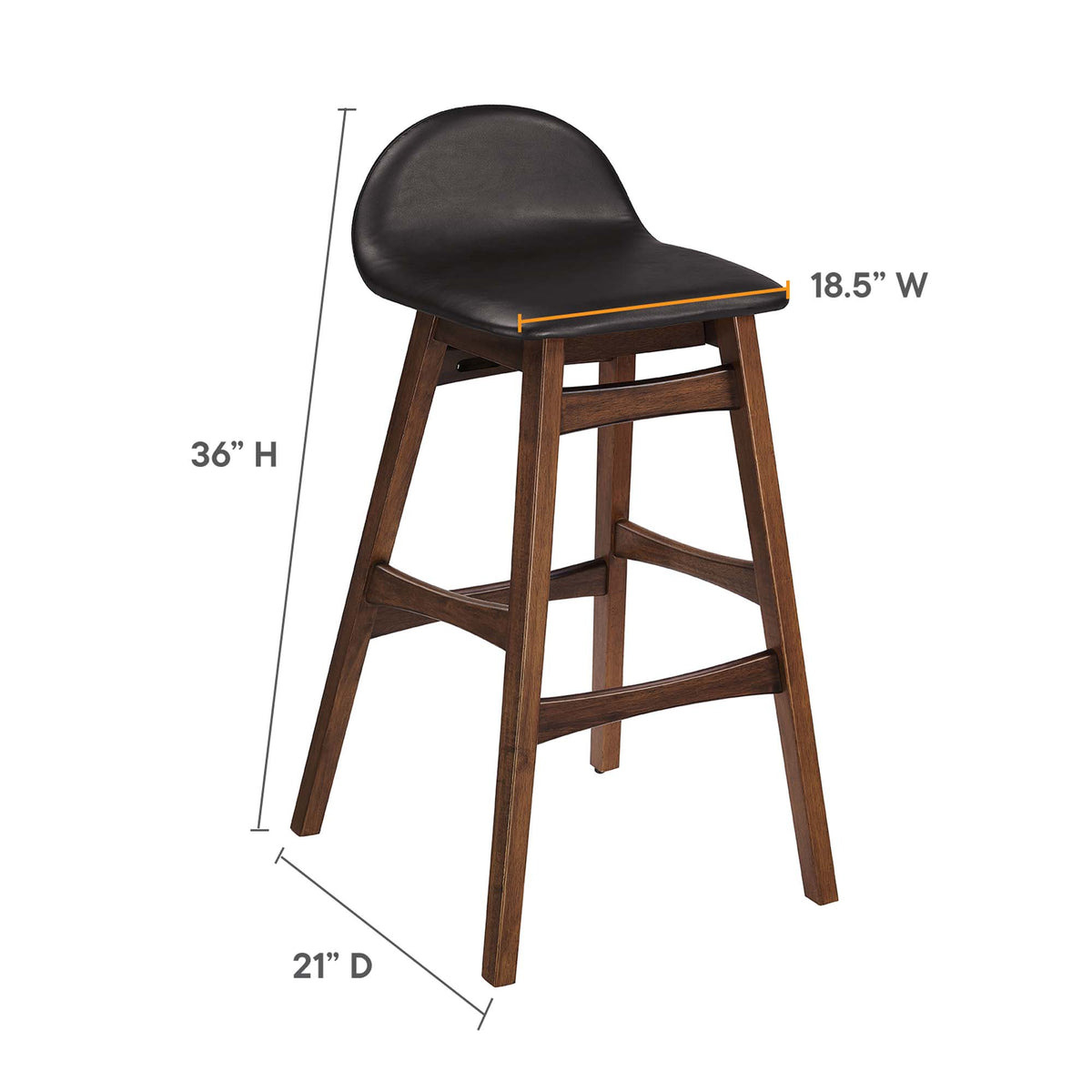 Juno Wood Bar Stool Set of 2 - Brown