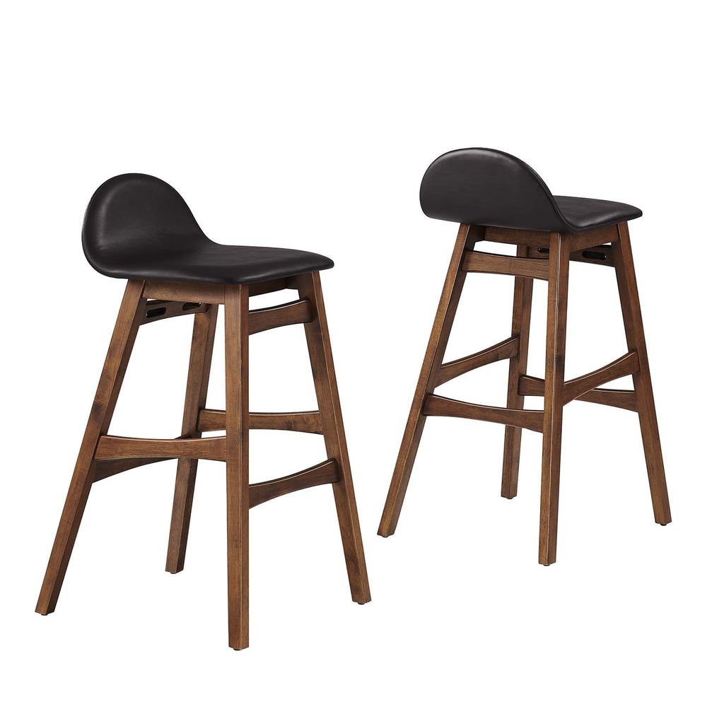 Juno Wood Bar Stool Set of 2 - Brown