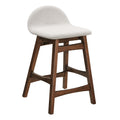 Juno Wood Counter Stool Set of 2 - Ivory Fabric