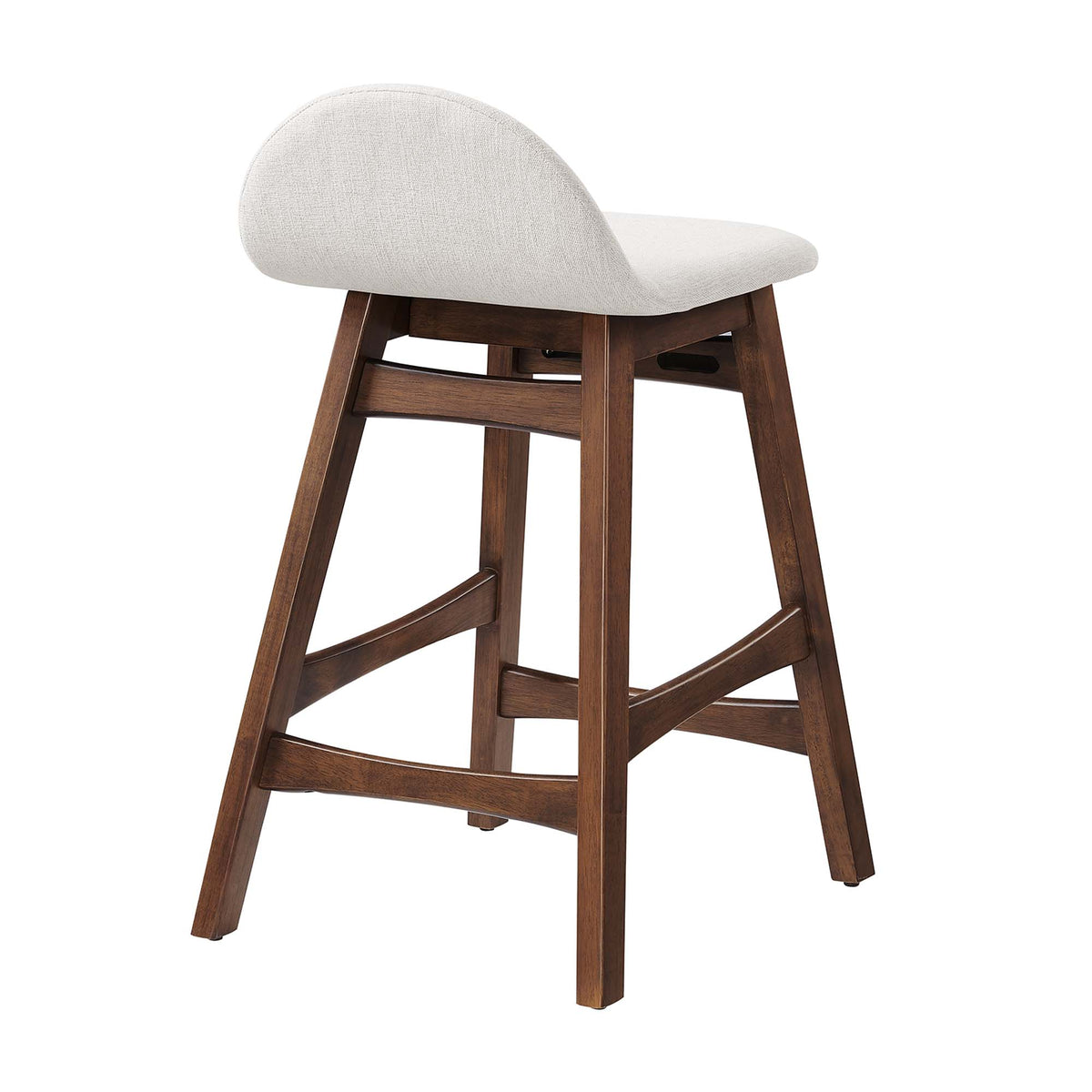 Juno Wood Counter Stool Set of 2 - Ivory Fabric