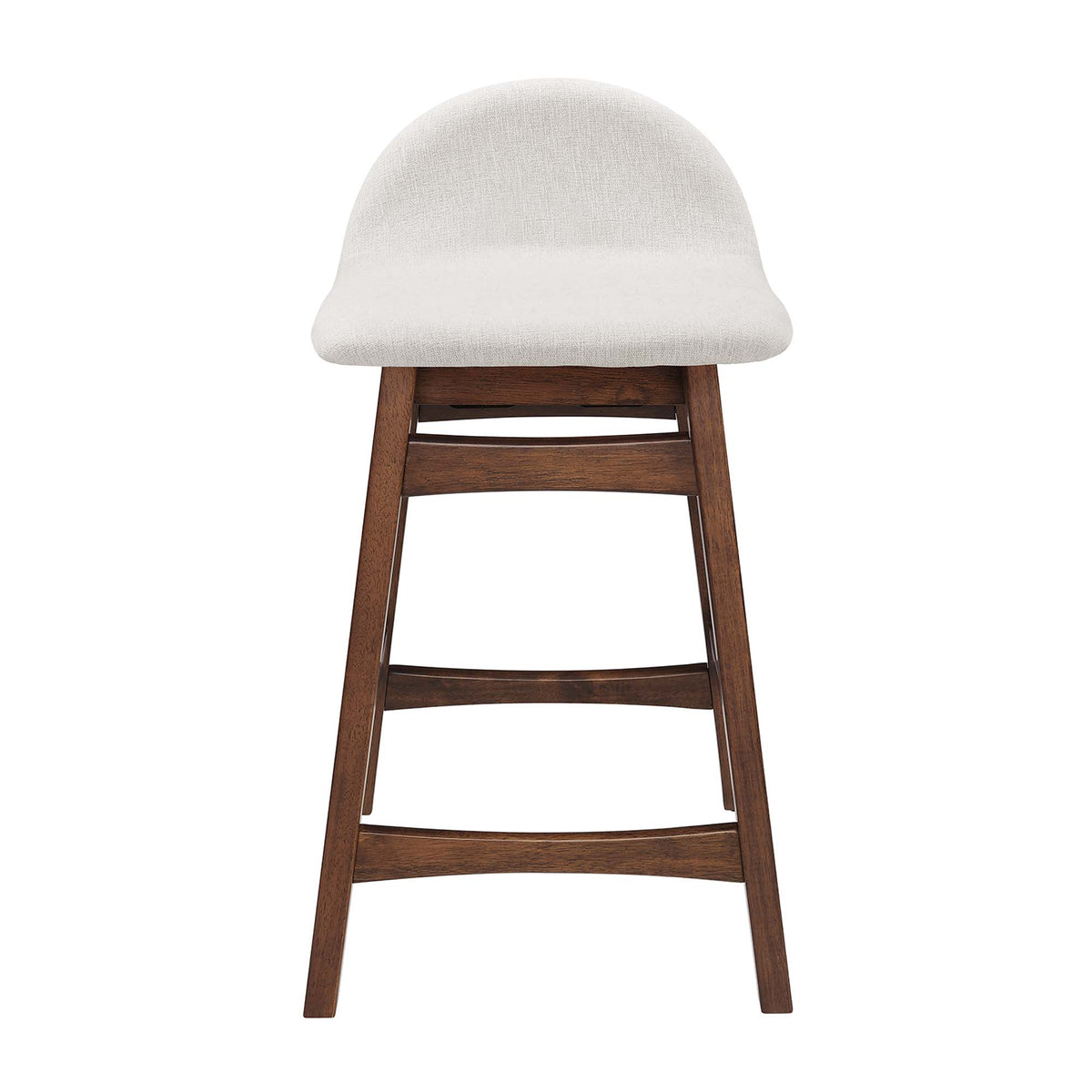 Juno Wood Counter Stool Set of 2 - Ivory Fabric