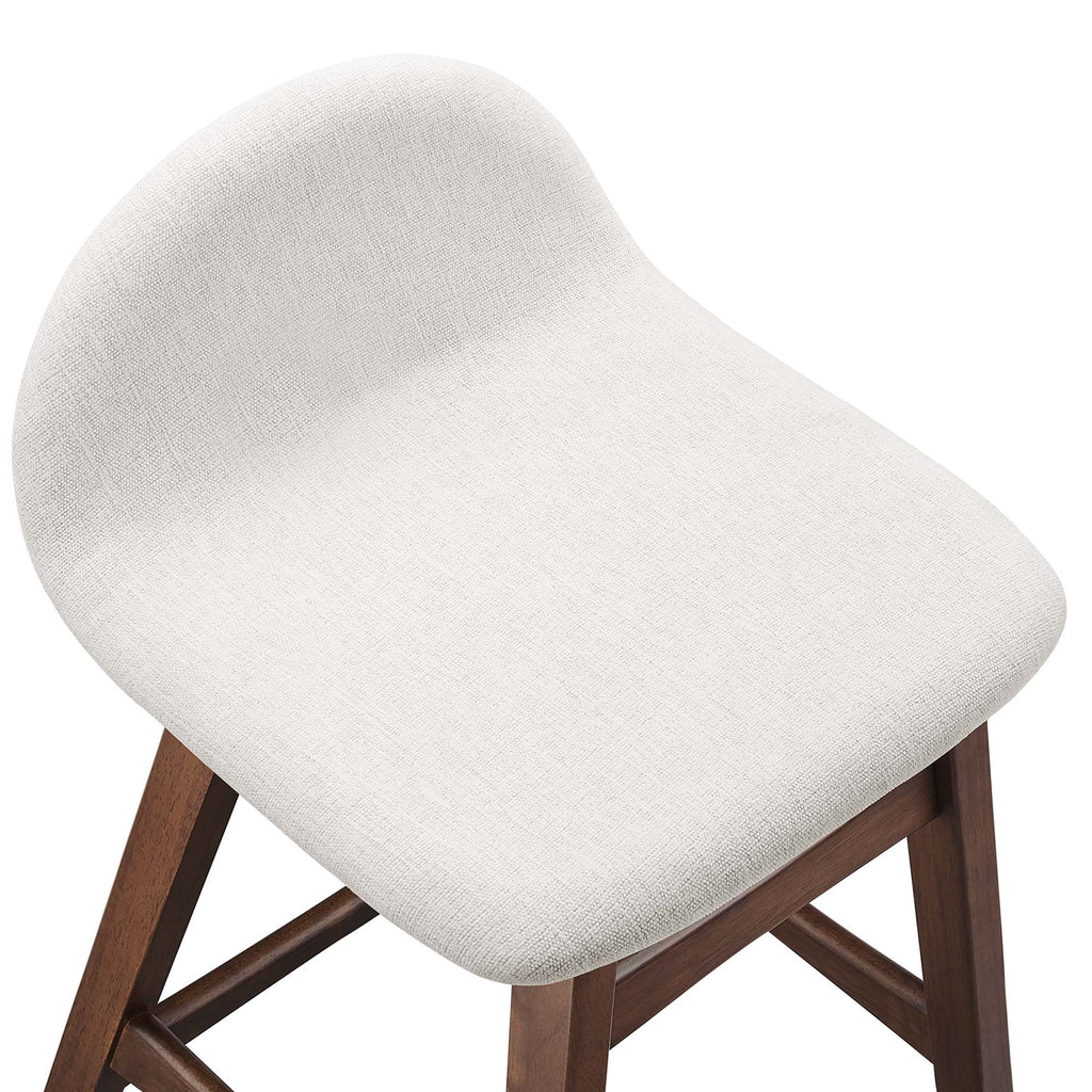 Juno Wood Counter Stool Set of 2 - Ivory Fabric