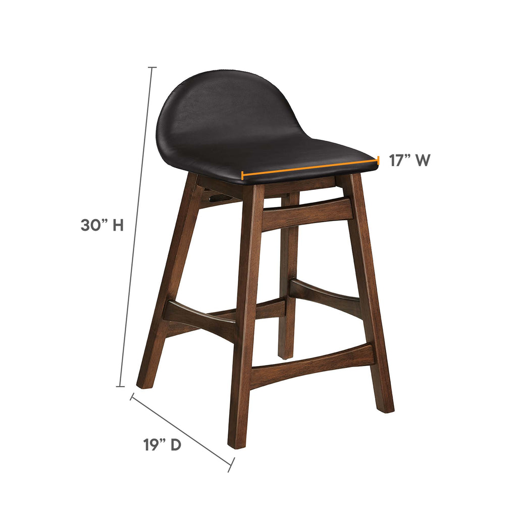 Juno Wood Counter Stool Set of 2 - Brown