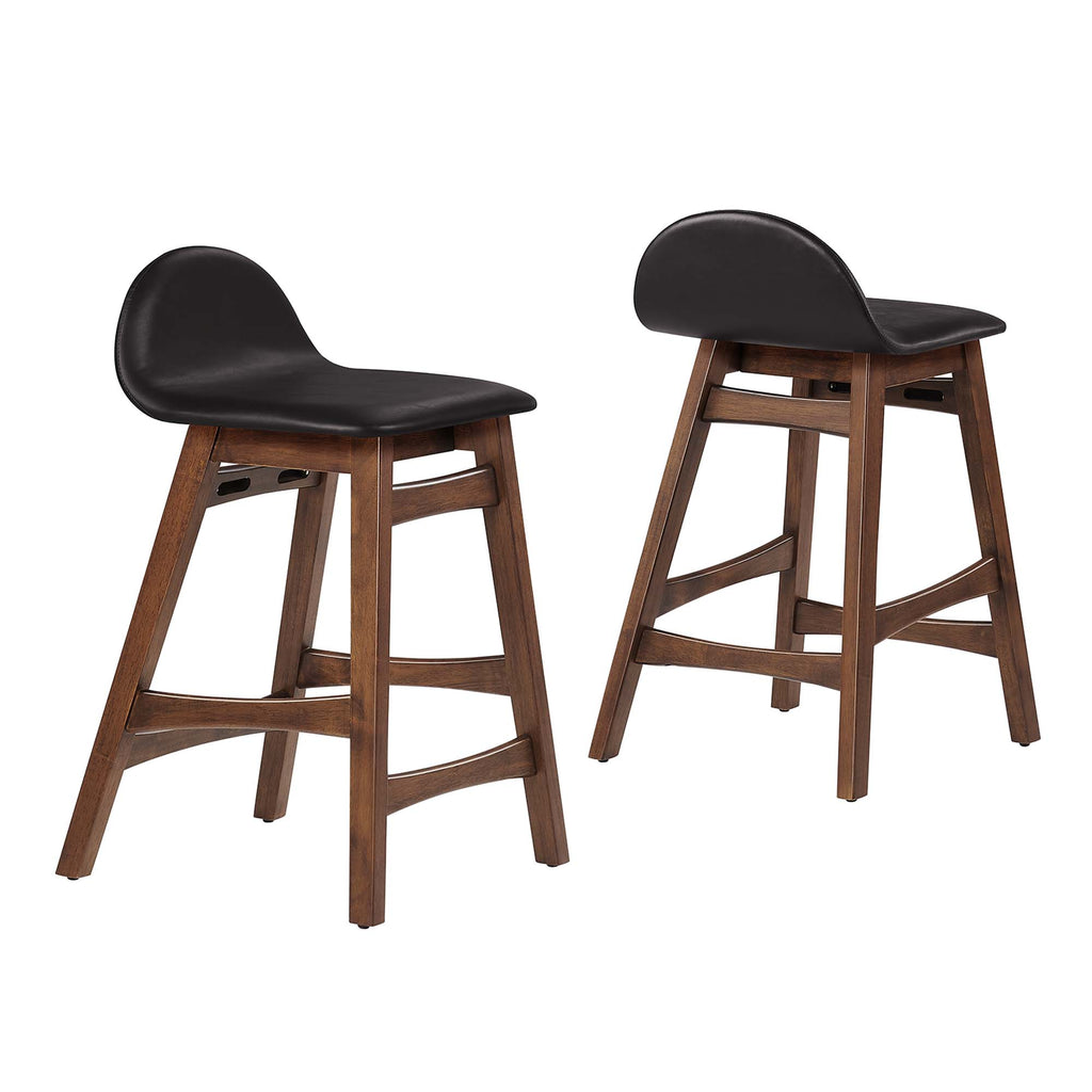 Juno Wood Counter Stool Set of 2 - Brown