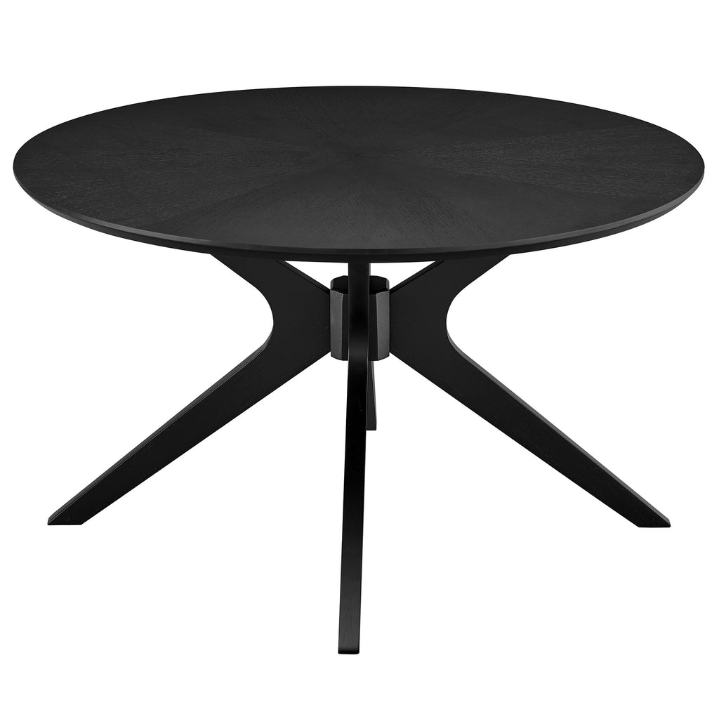 Crossroads Round Wood Coffee Table - Black