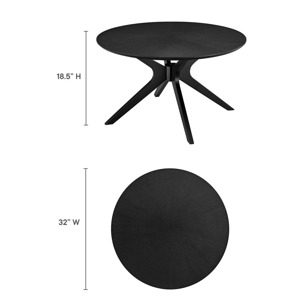 Crossroads Round Wood Coffee Table - Black