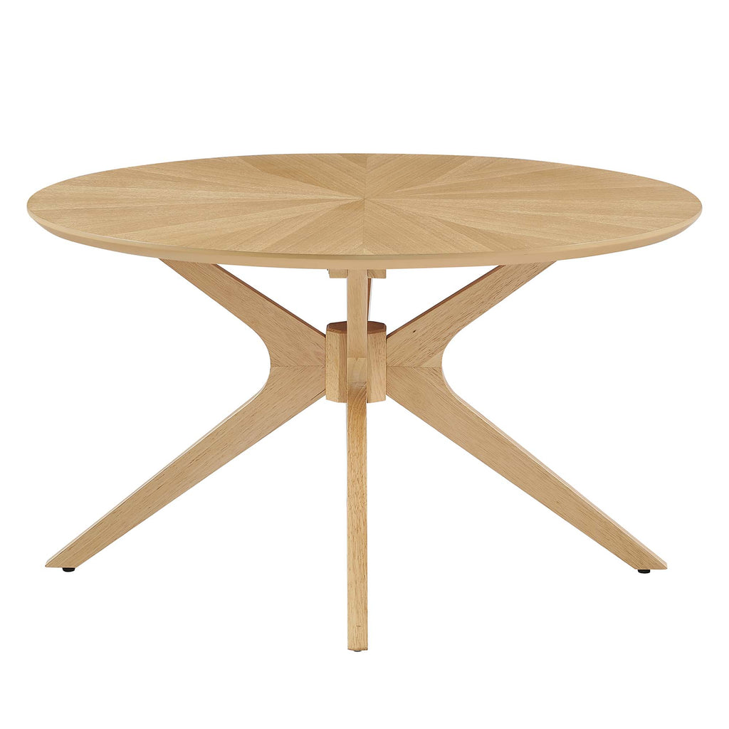 Crossroads Round Wood Coffee Table - Oak