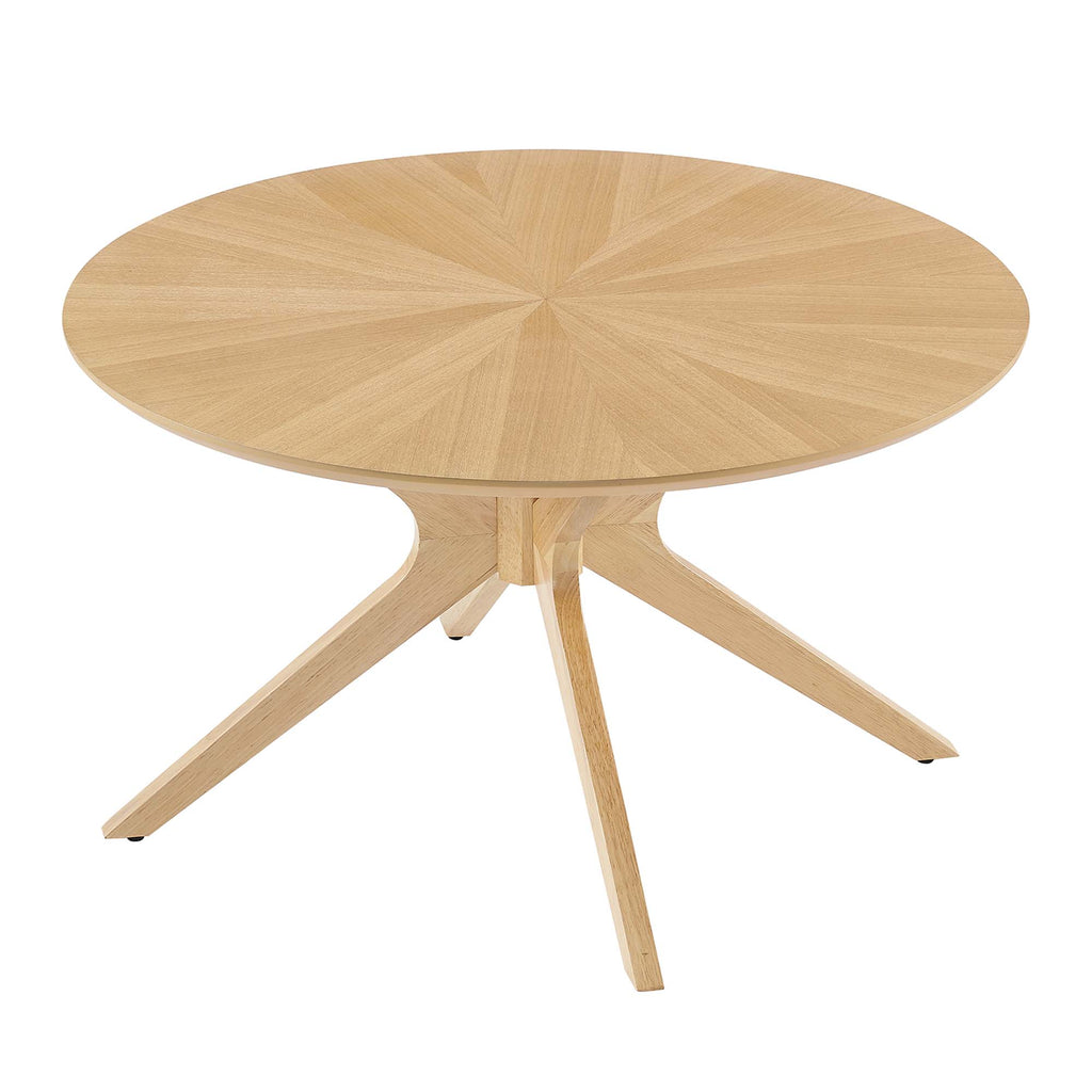 Crossroads Round Wood Coffee Table - Oak