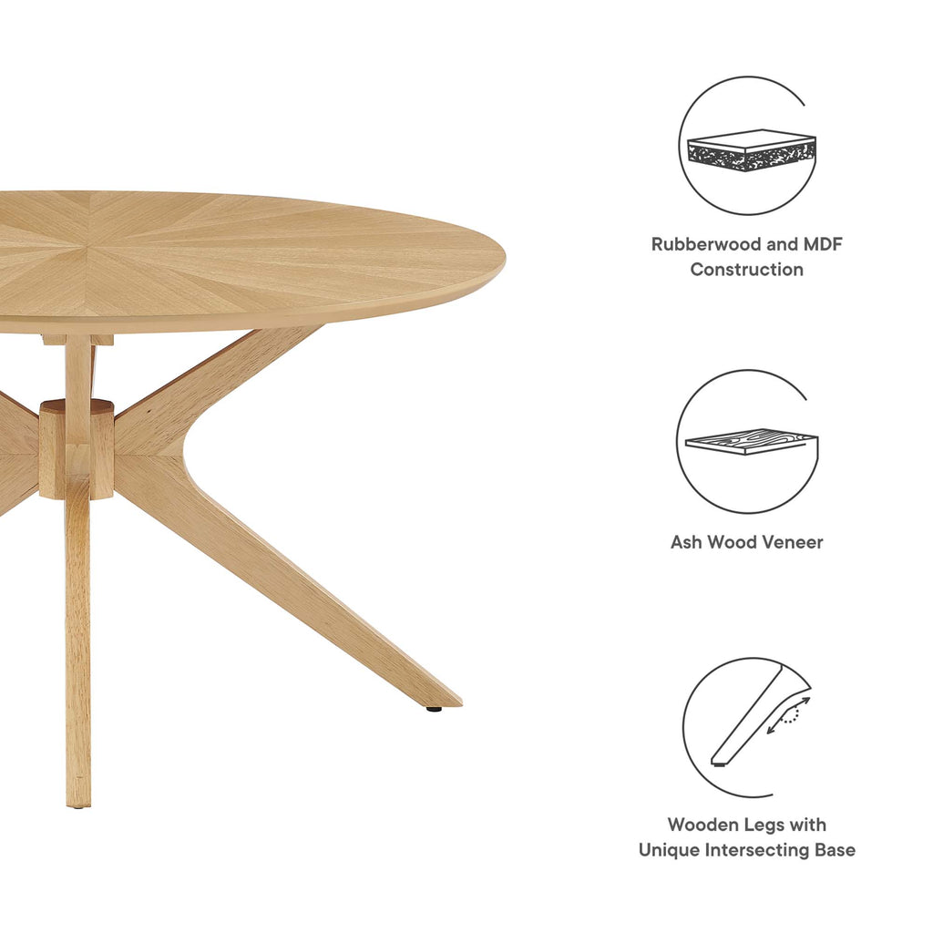 Crossroads Round Wood Coffee Table - Oak