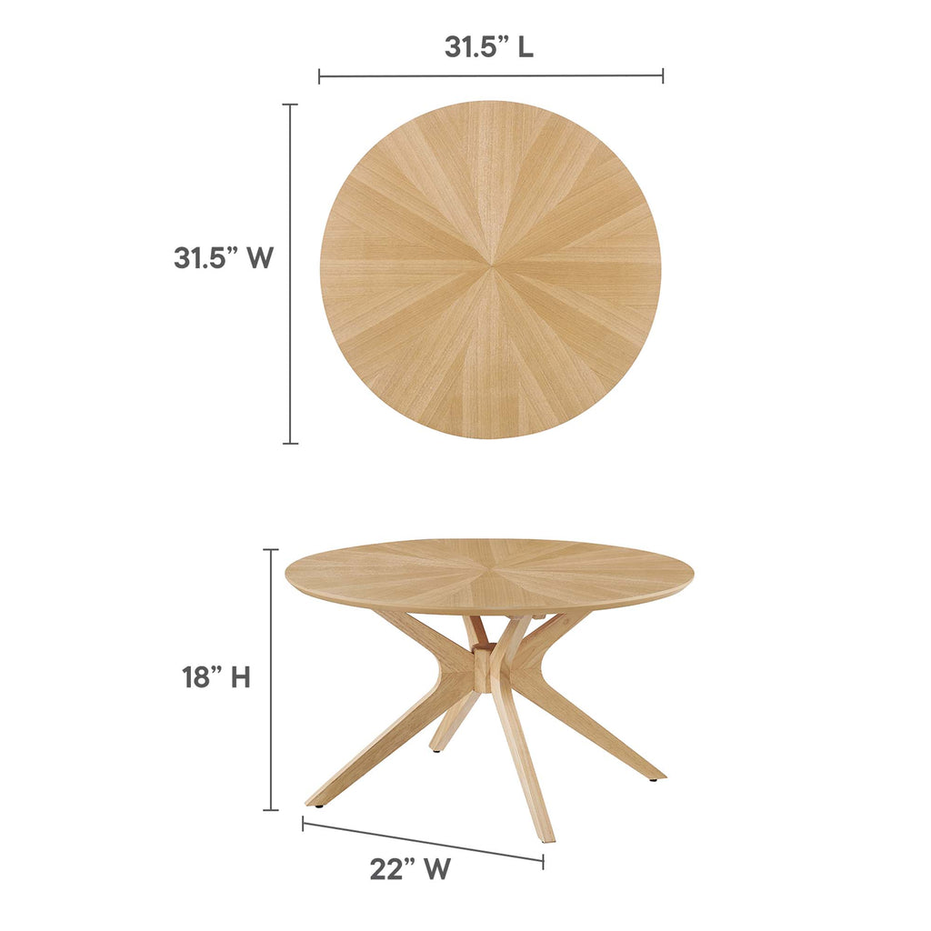 Crossroads Round Wood Coffee Table - Oak