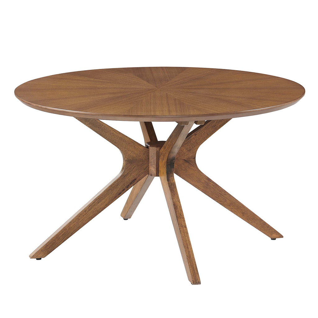 Crossroads Round Wood Coffee Table - Walnut