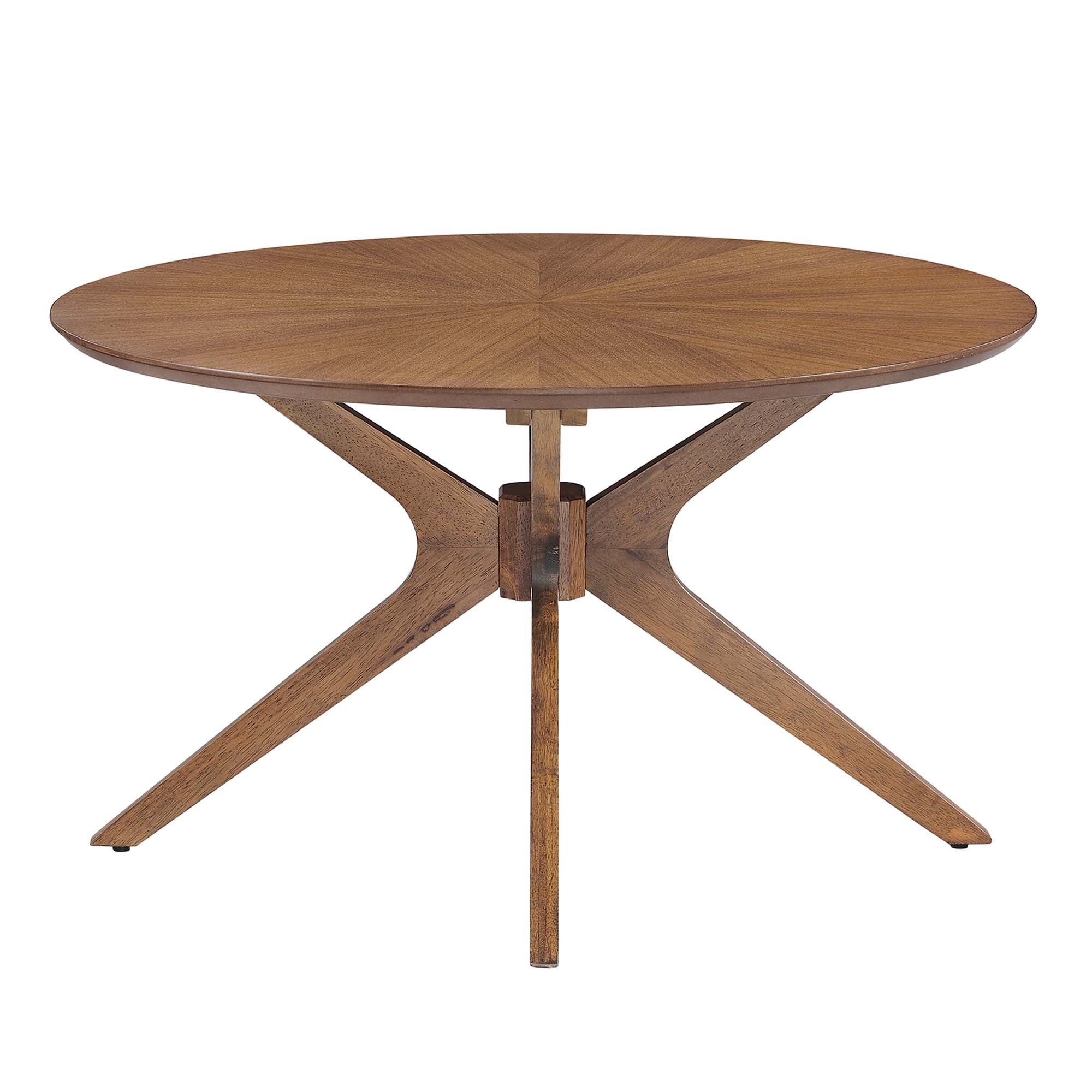 Crossroads Round Wood Coffee Table - Walnut