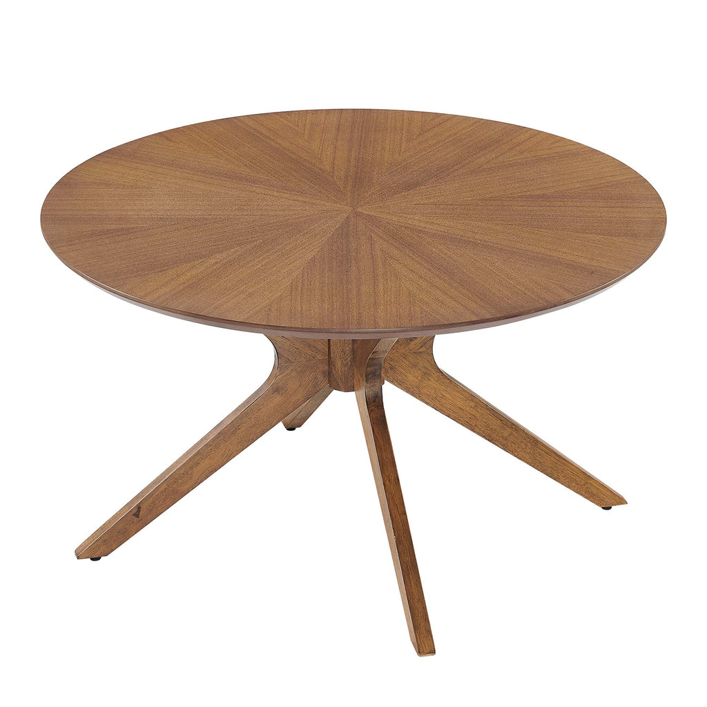 Crossroads Round Wood Coffee Table - Walnut