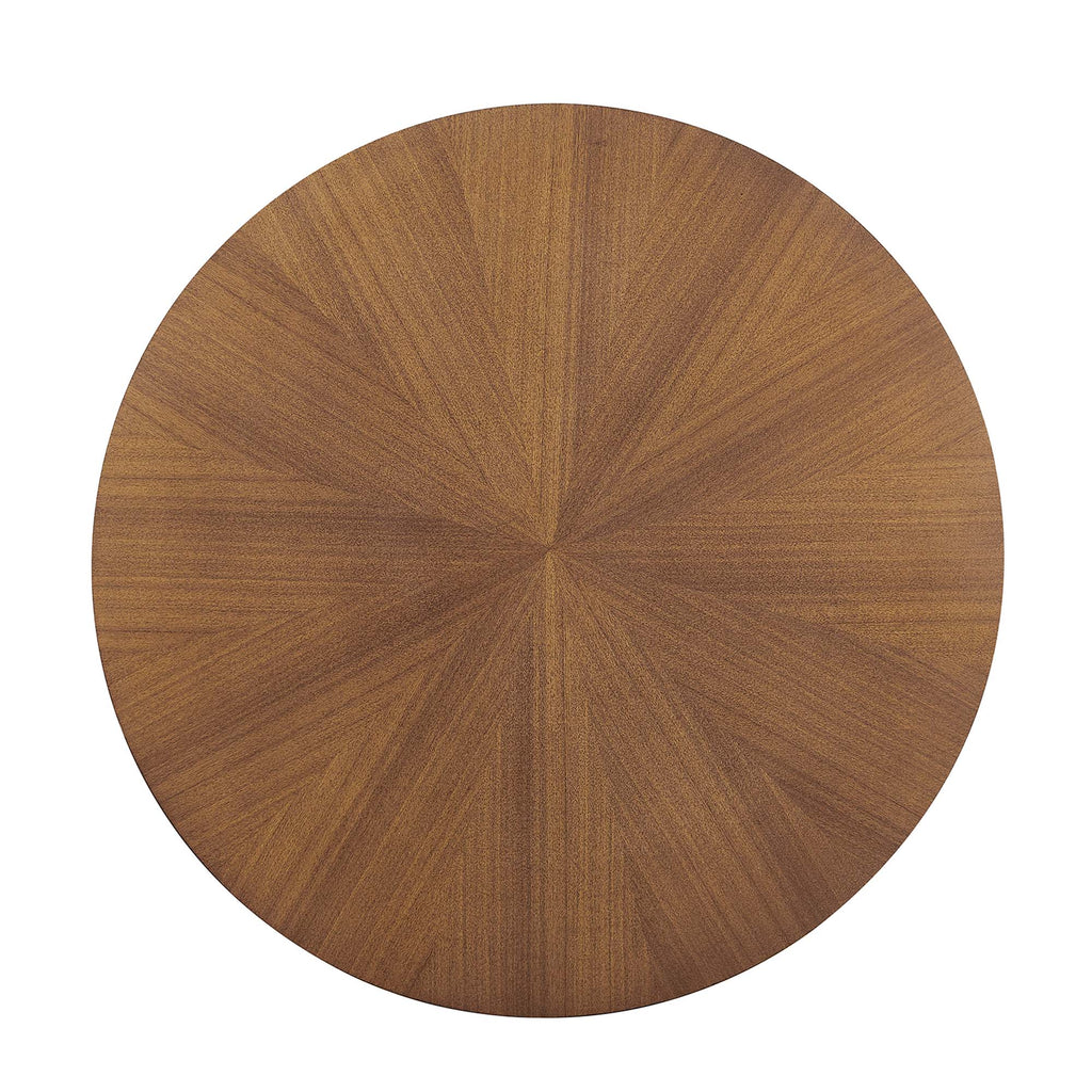 Crossroads Round Wood Coffee Table - Walnut