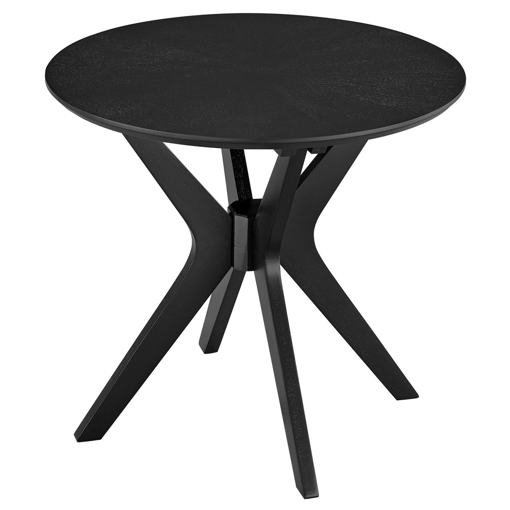 Crossroads 24" Round Wood Side Table - Black
