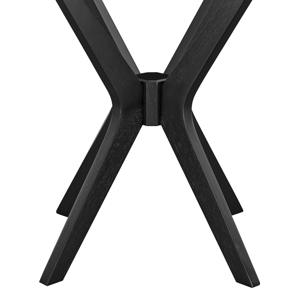 Crossroads 24" Round Wood Side Table - Black