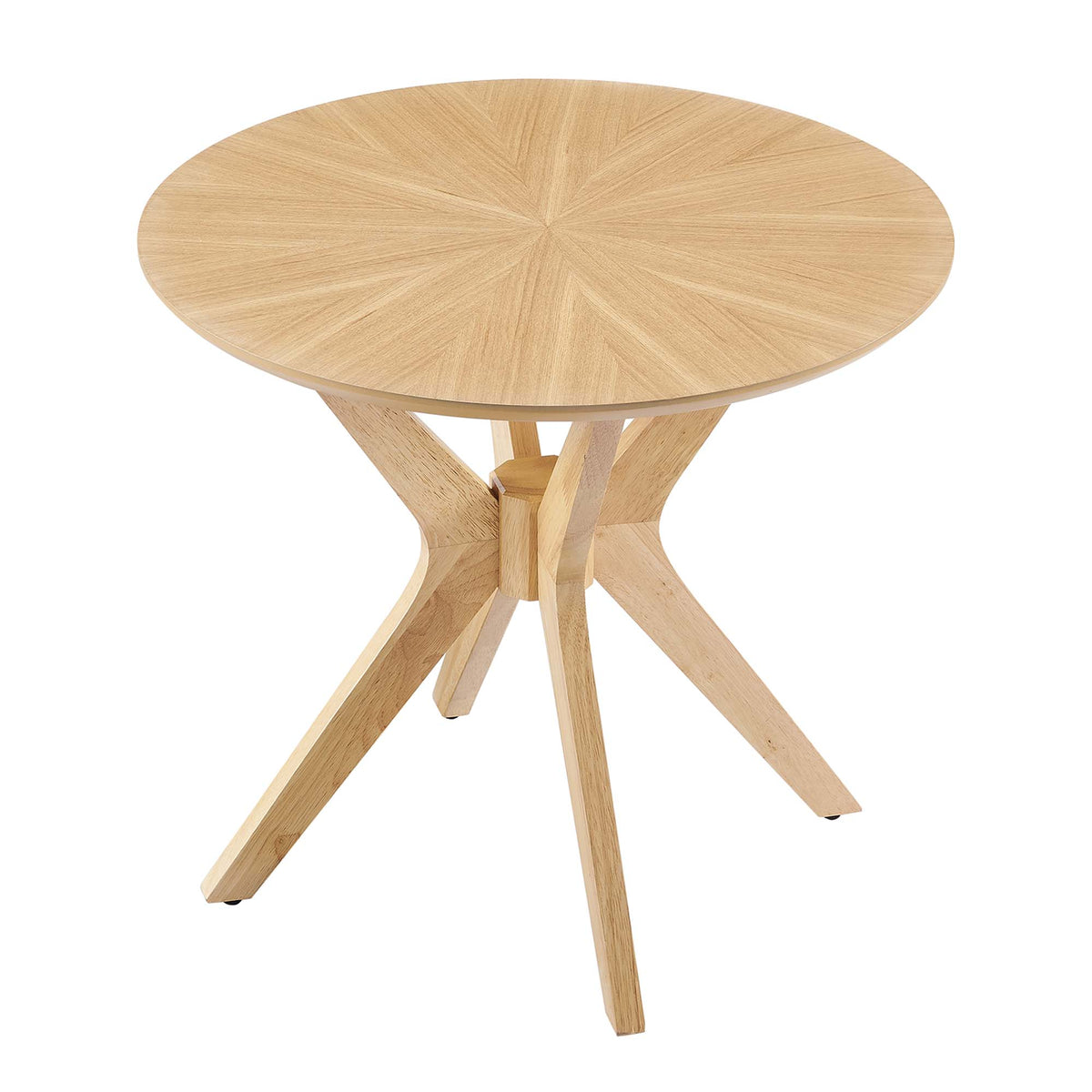 Crossroads 24" Round Wood Side Table - Oak