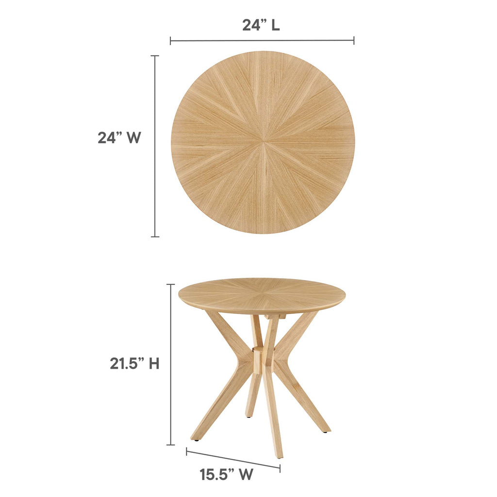 Crossroads 24" Round Wood Side Table - Oak