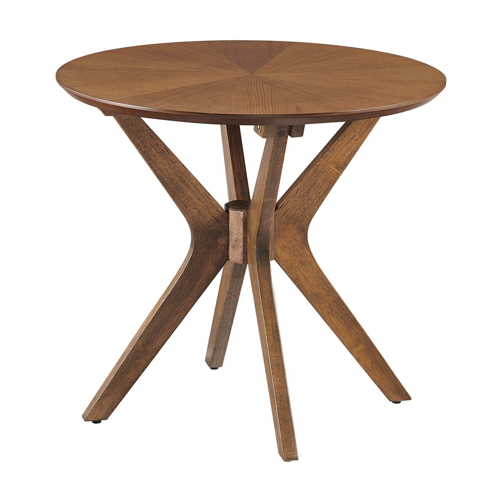 Crossroads 24" Round Wood Side Table - Walnut