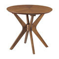 Crossroads 24" Round Wood Side Table - Walnut