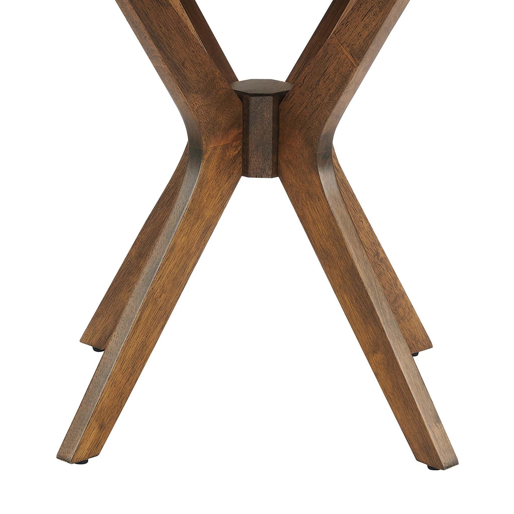 Crossroads 24" Round Wood Side Table - Walnut