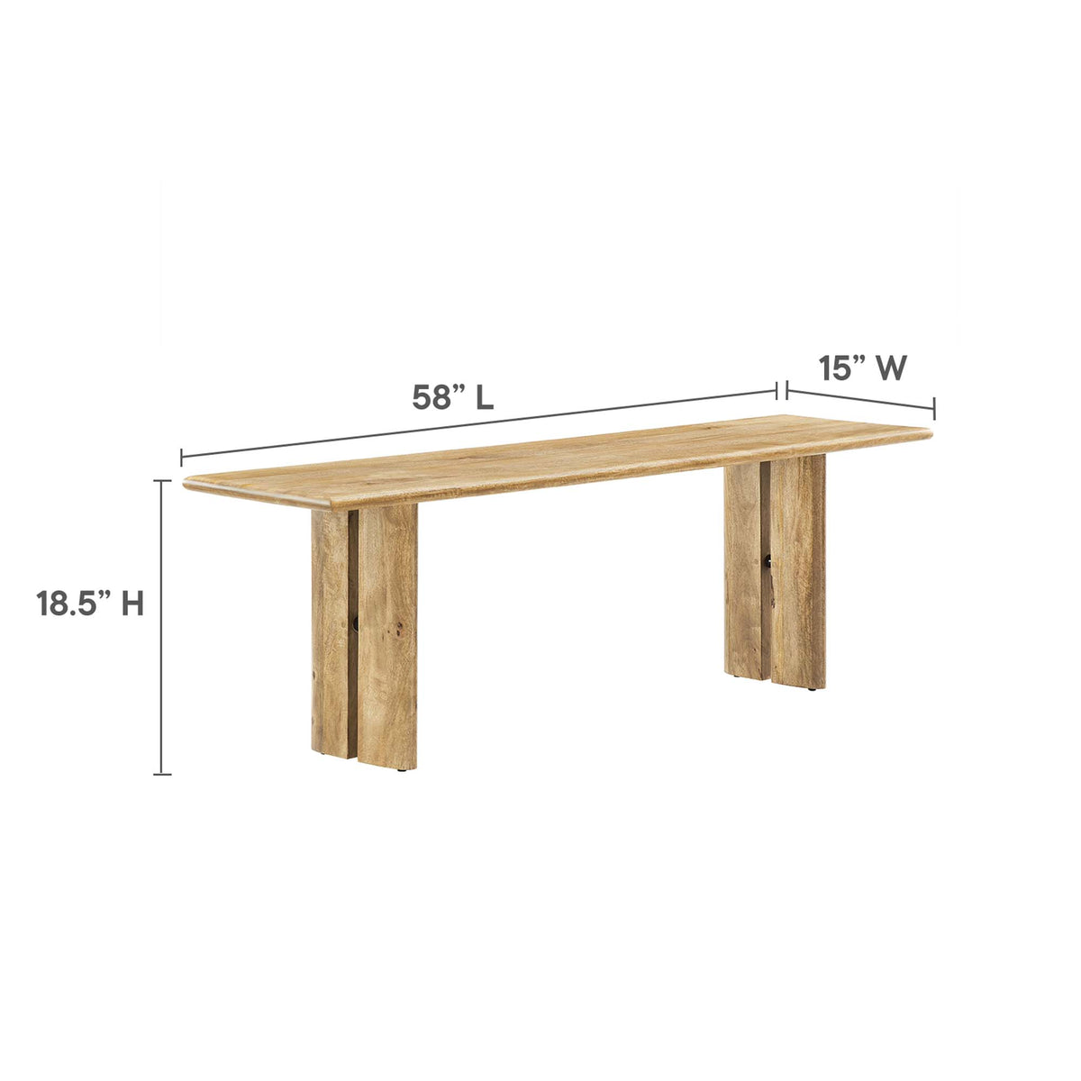 Amistad 72" Wood Dining Table and Bench Set - Oak