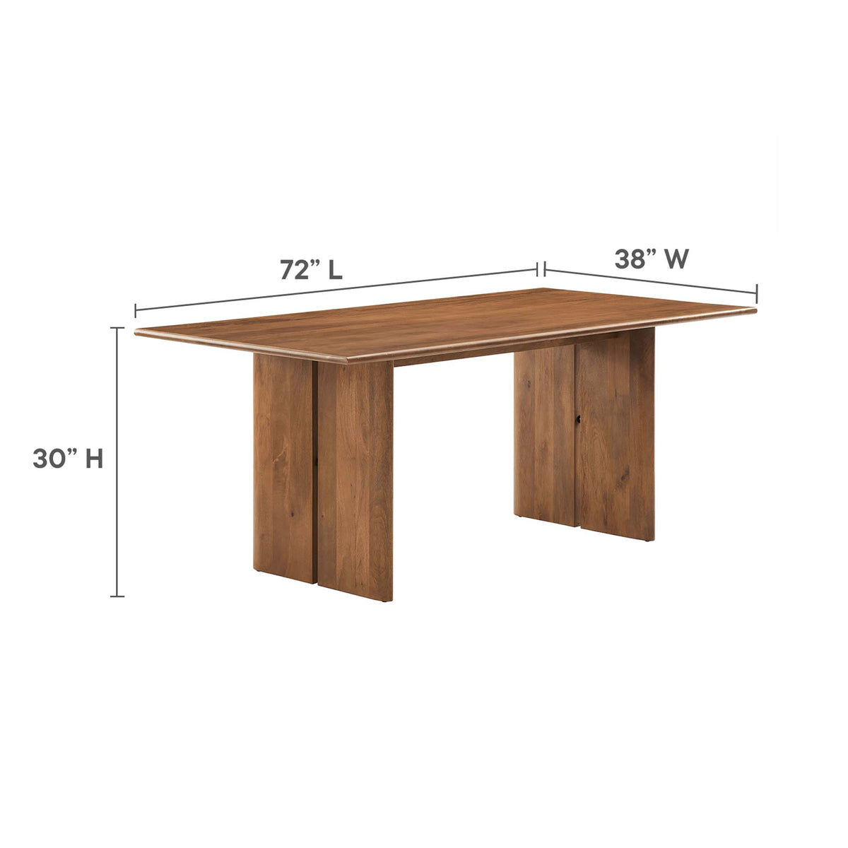 Amistad 72" Wood Dining Table and Bench Set - Walnut