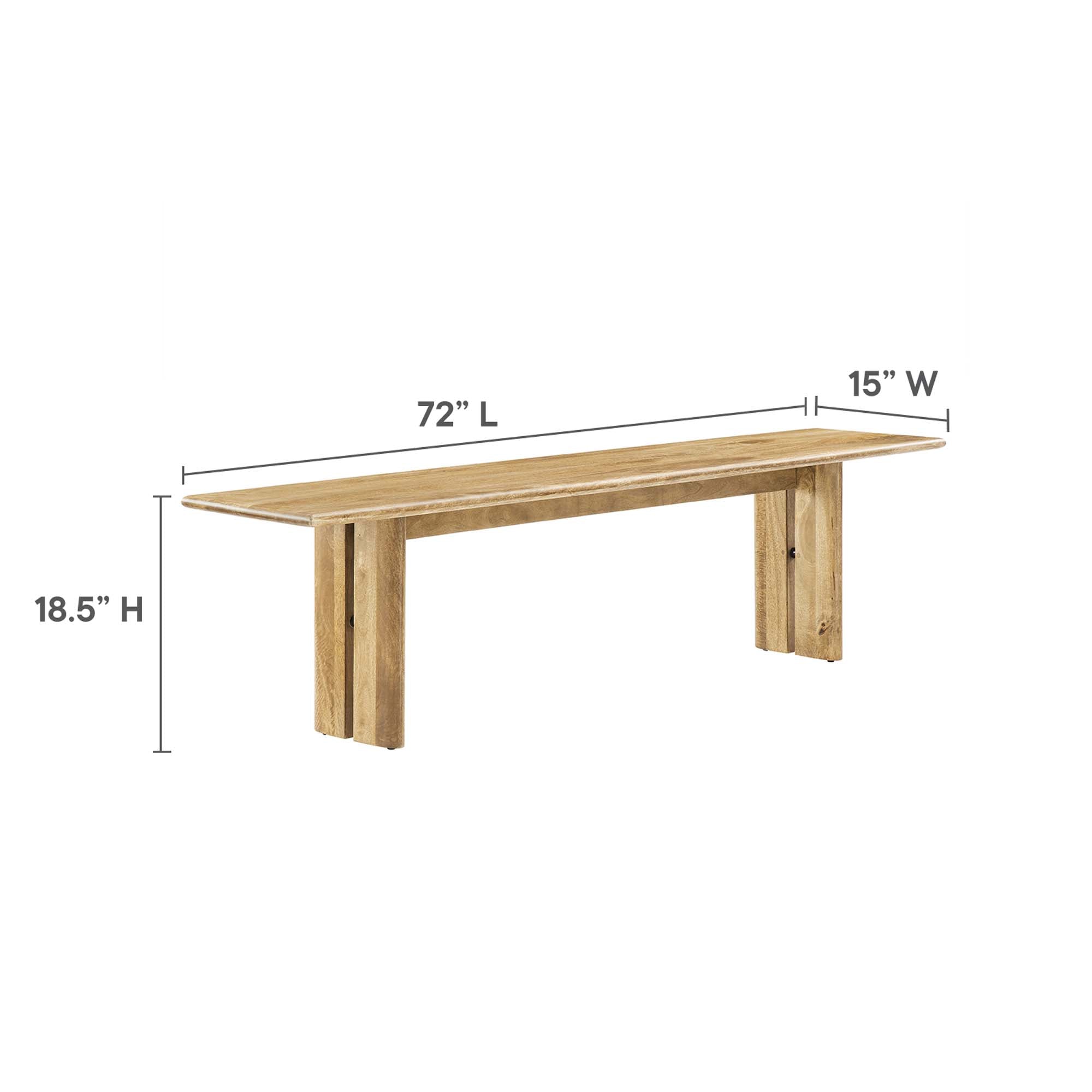 Amistad 86" Wood Dining Table and Bench Set - Oak
