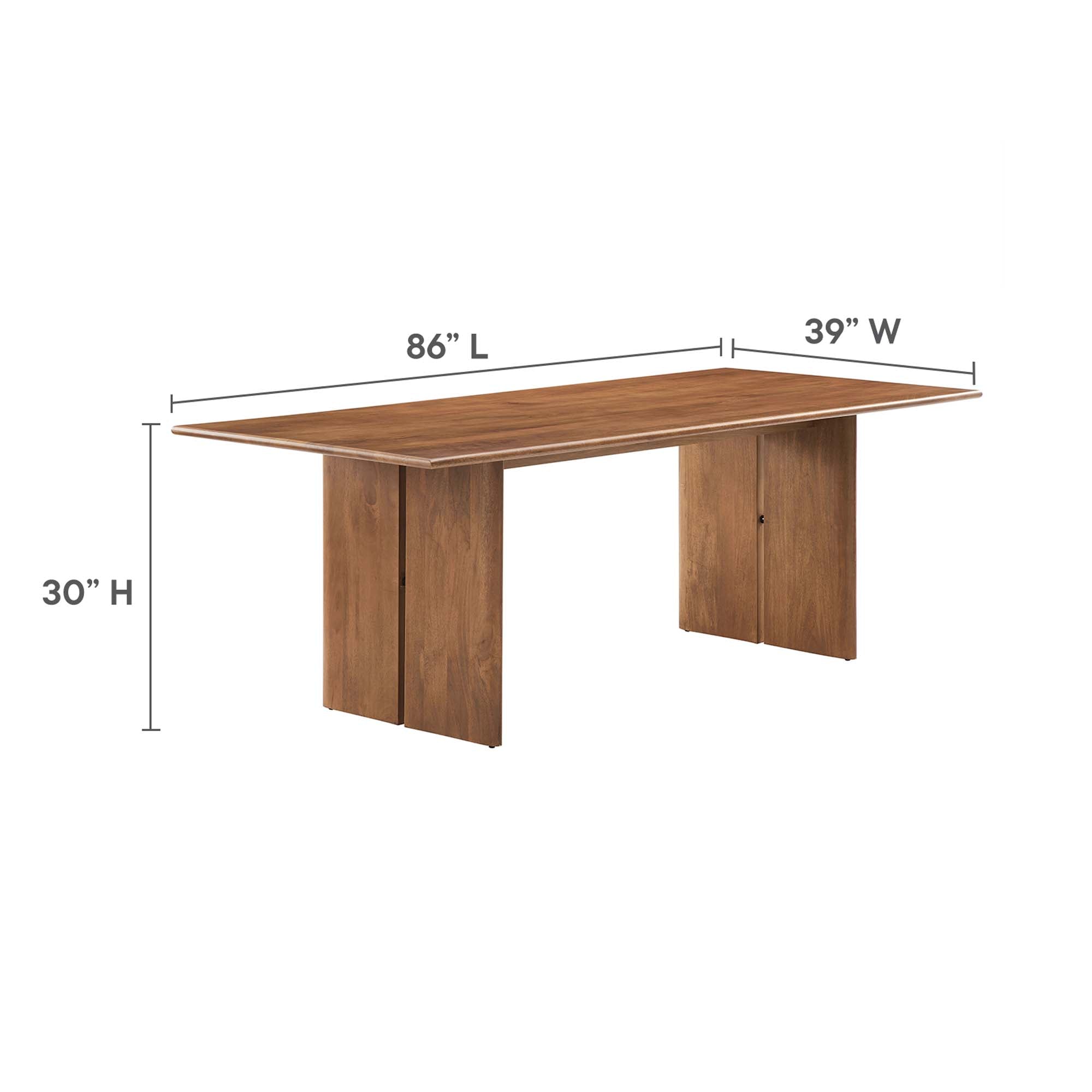 Amistad 86" Wood Dining Table and Bench Set - Walnut