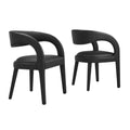 Pinnacle Vegan Leather Dining Chair Set of 2 - Black Vinyl