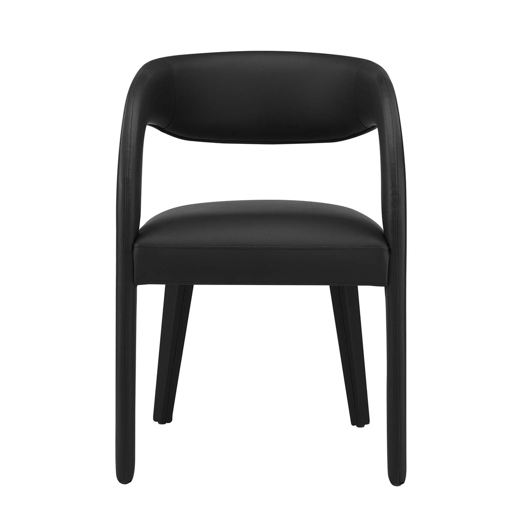 Pinnacle Vegan Leather Dining Chair Set of 2 - Black Vinyl