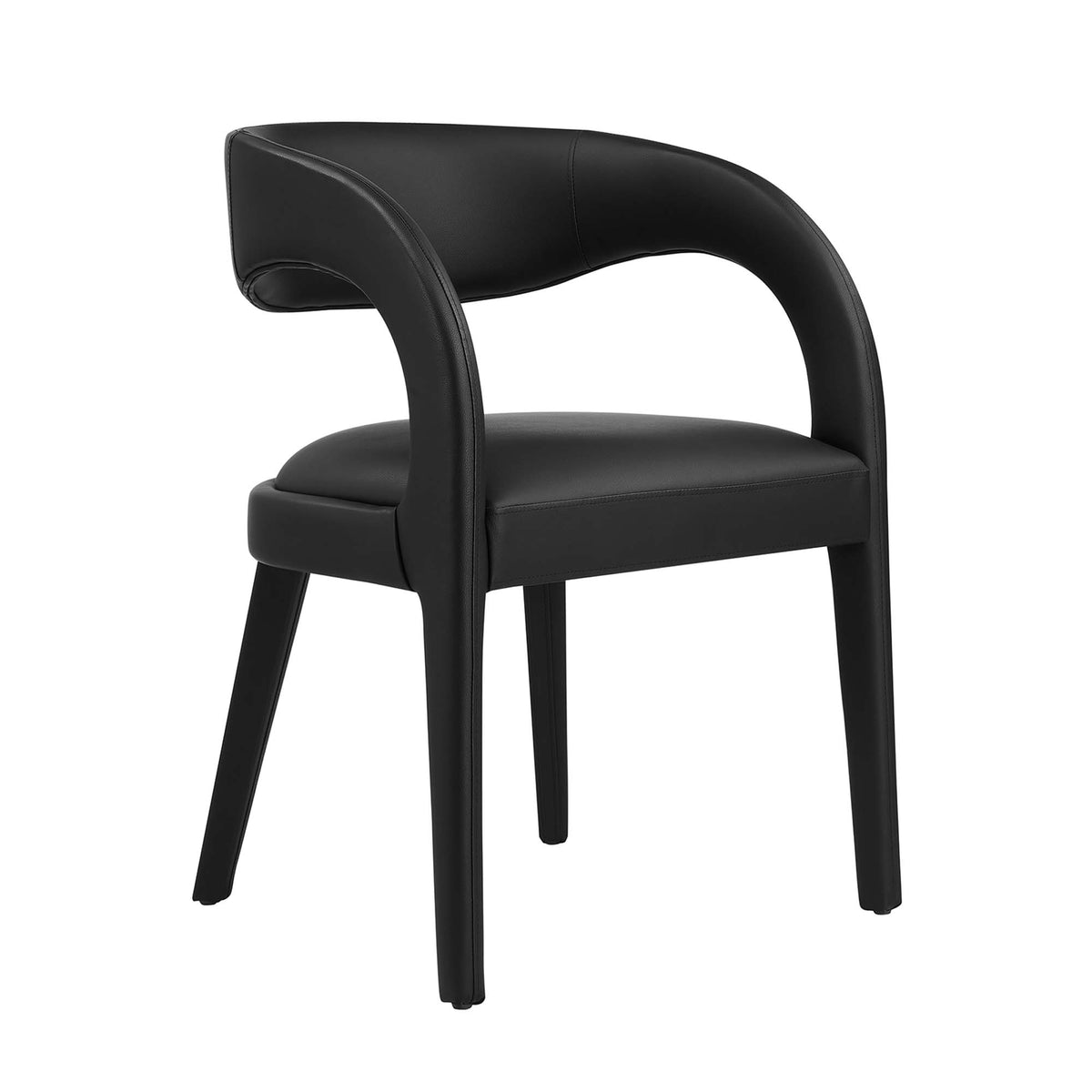 Pinnacle Vegan Leather Dining Chair Set of 2 - Black Vinyl