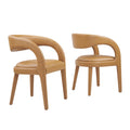 Pinnacle Vegan Leather Dining Chair Set of 2 - Tan