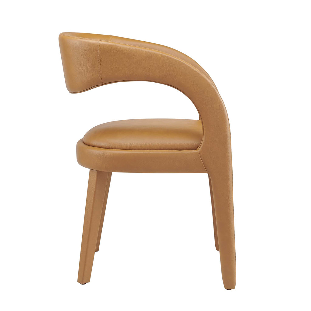 Pinnacle Vegan Leather Dining Chair Set of 2 - Tan