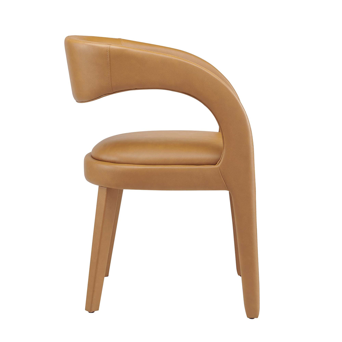 Pinnacle Vegan Leather Dining Chair Set of 2 - Tan