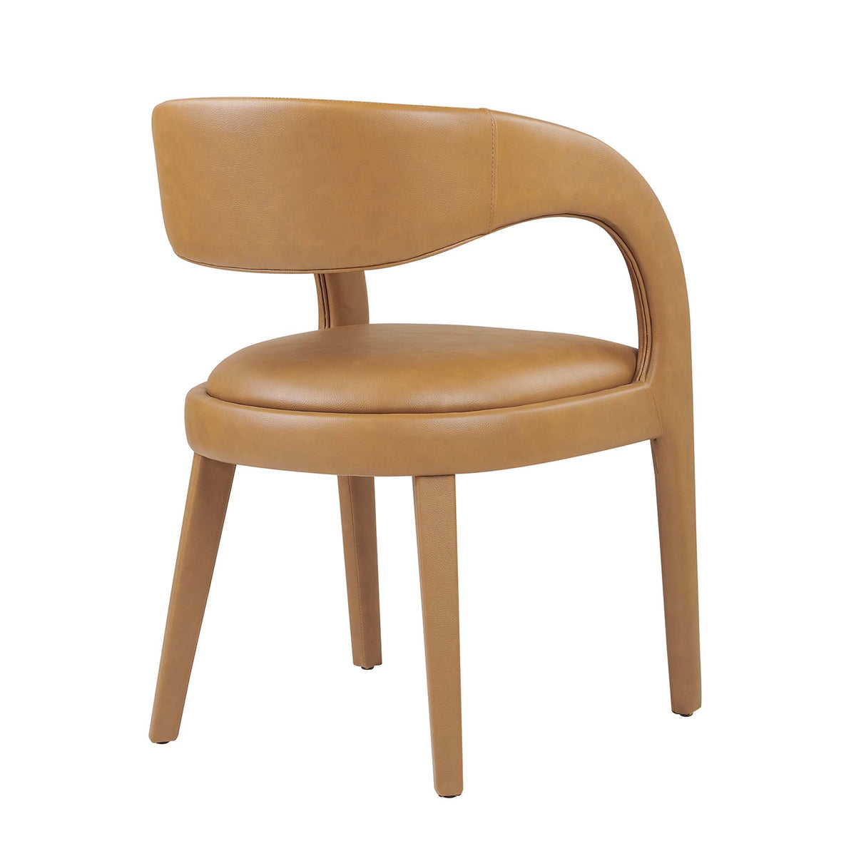 Pinnacle Vegan Leather Dining Chair Set of 2 - Tan