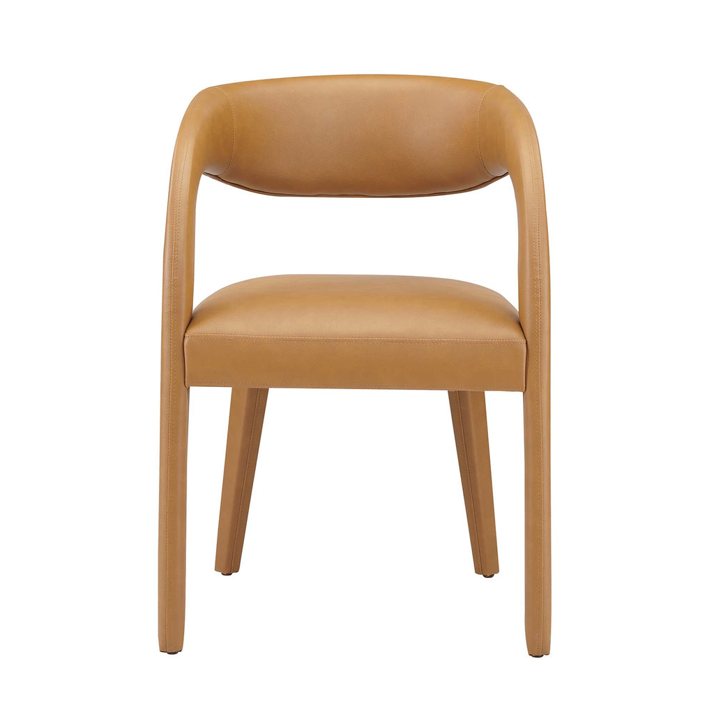 Pinnacle Vegan Leather Dining Chair Set of 2 - Tan