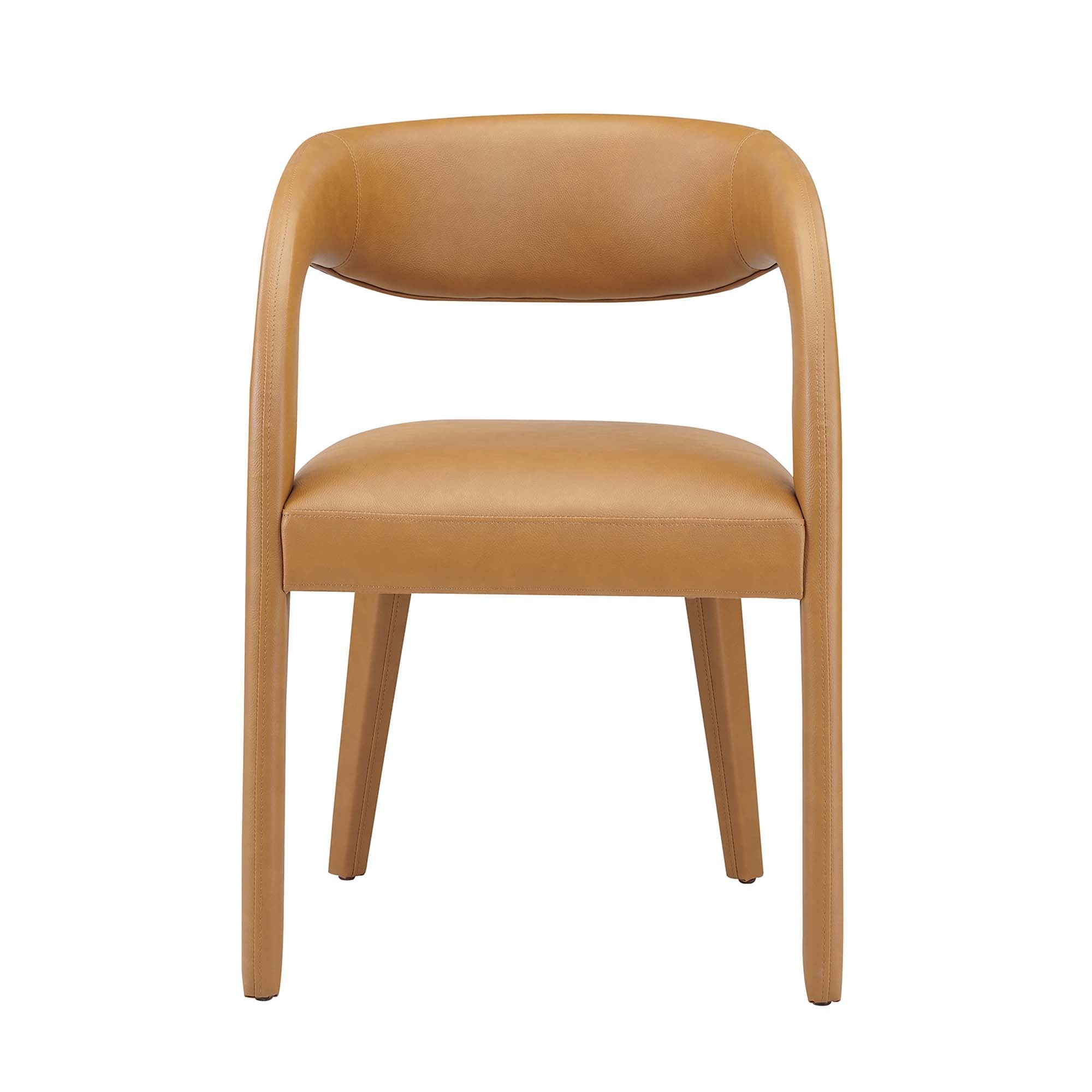 Pinnacle Vegan Leather Dining Chair Set of 2 - Tan