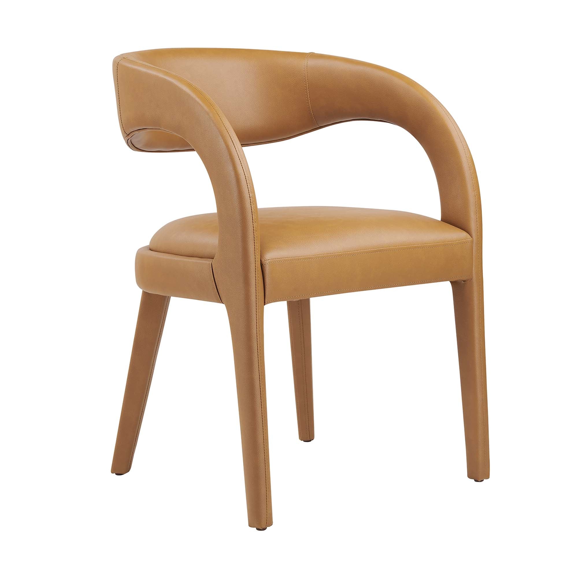 Pinnacle Vegan Leather Dining Chair Set of 2 - Tan