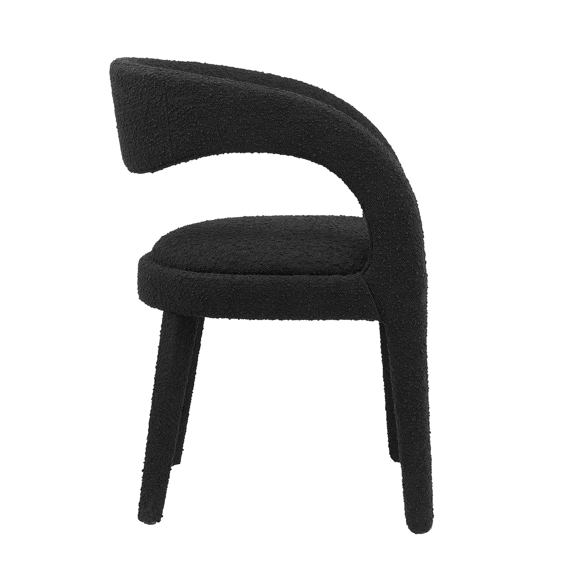 Pinnacle Boucle Upholstered Dining Chair Set of 2 - Black