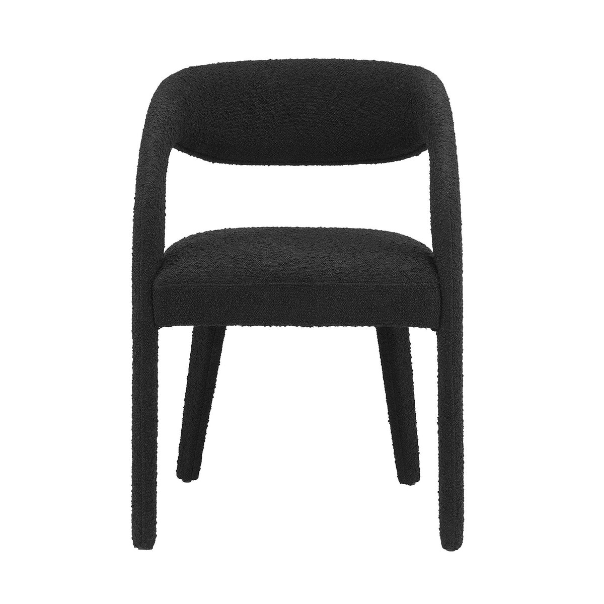 Pinnacle Boucle Upholstered Dining Chair Set of 2 - Black