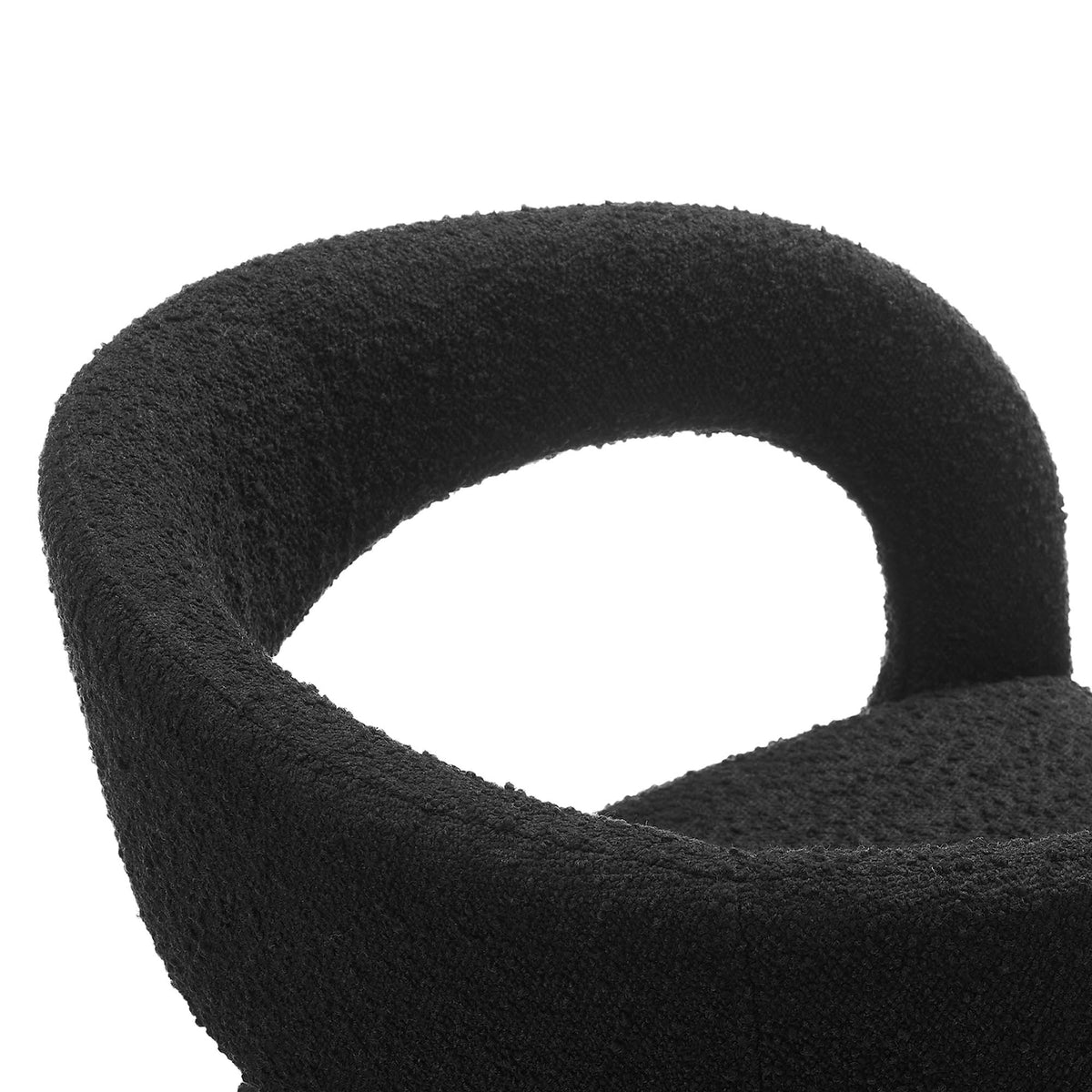 Pinnacle Boucle Upholstered Dining Chair Set of 2 - Black