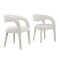 Pinnacle Boucle Upholstered Dining Chair Set of 2 - Ivory