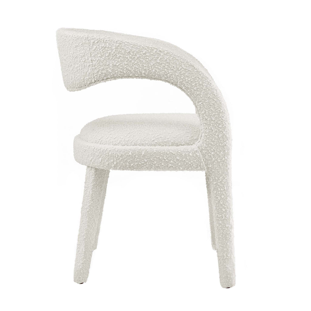 Pinnacle Boucle Upholstered Dining Chair Set of 2 - Ivory
