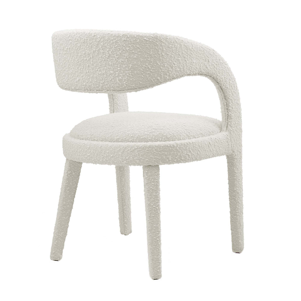 Pinnacle Boucle Upholstered Dining Chair Set of 2 - Ivory