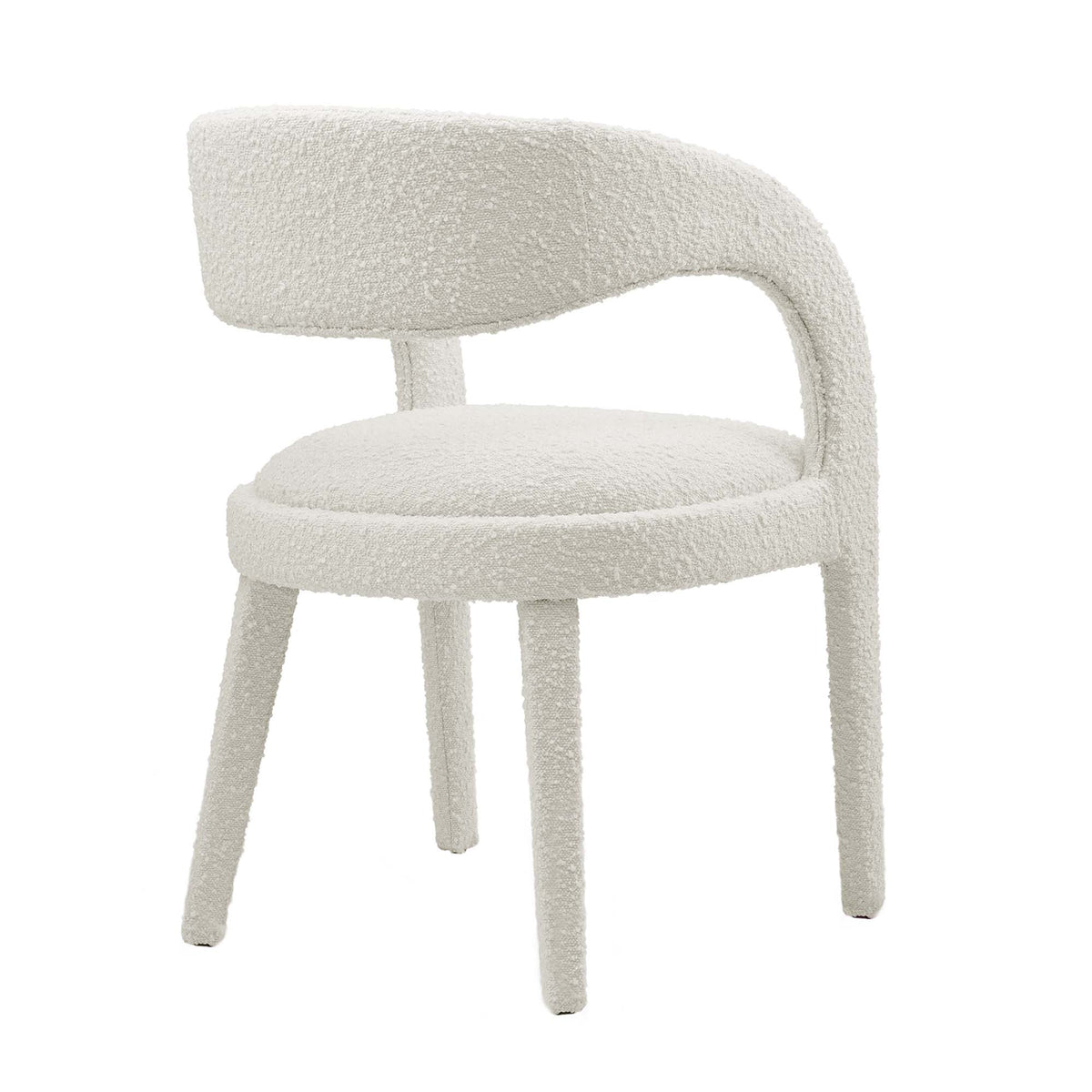 Pinnacle Boucle Upholstered Dining Chair Set of 2 - Ivory