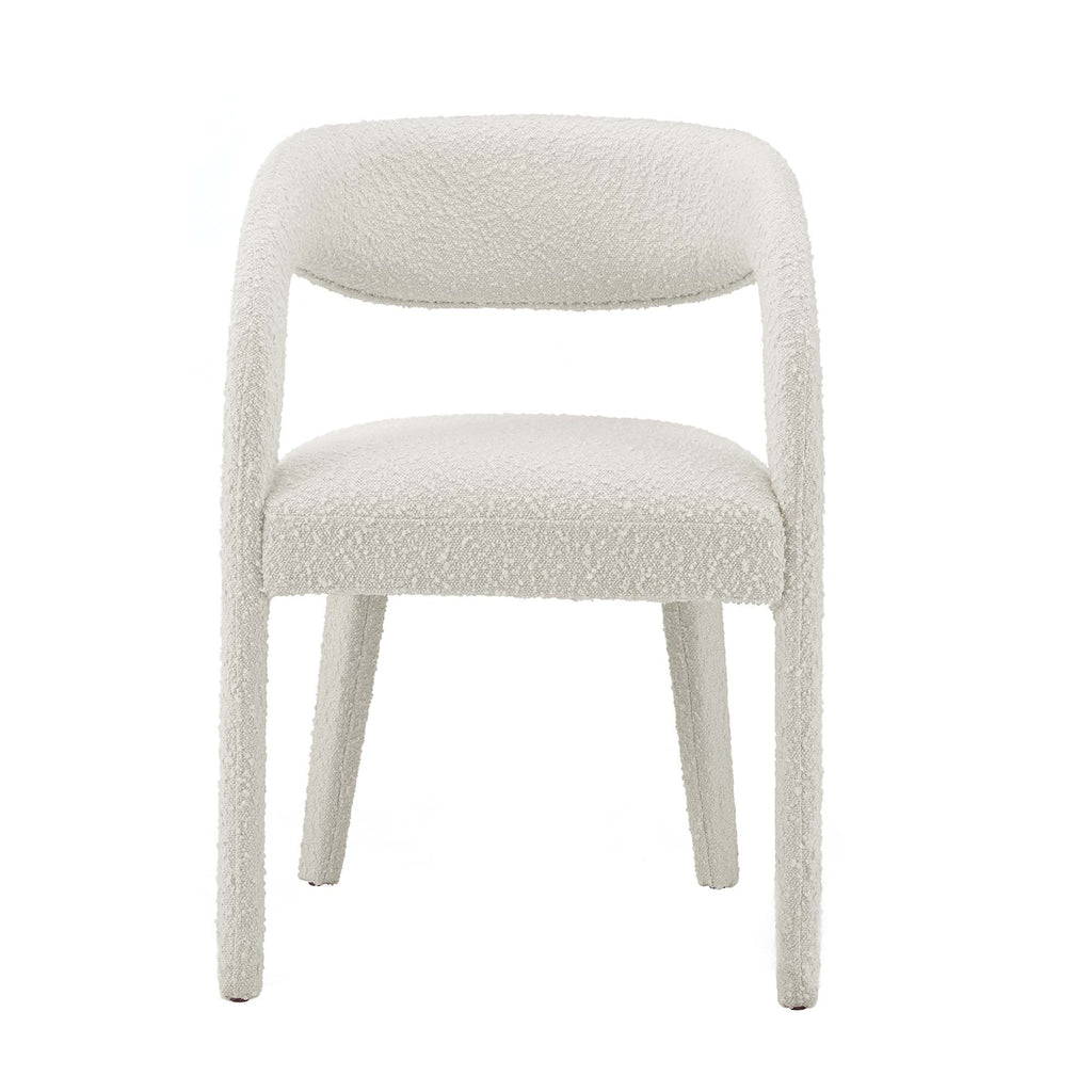 Pinnacle Boucle Upholstered Dining Chair Set of 2 - Ivory