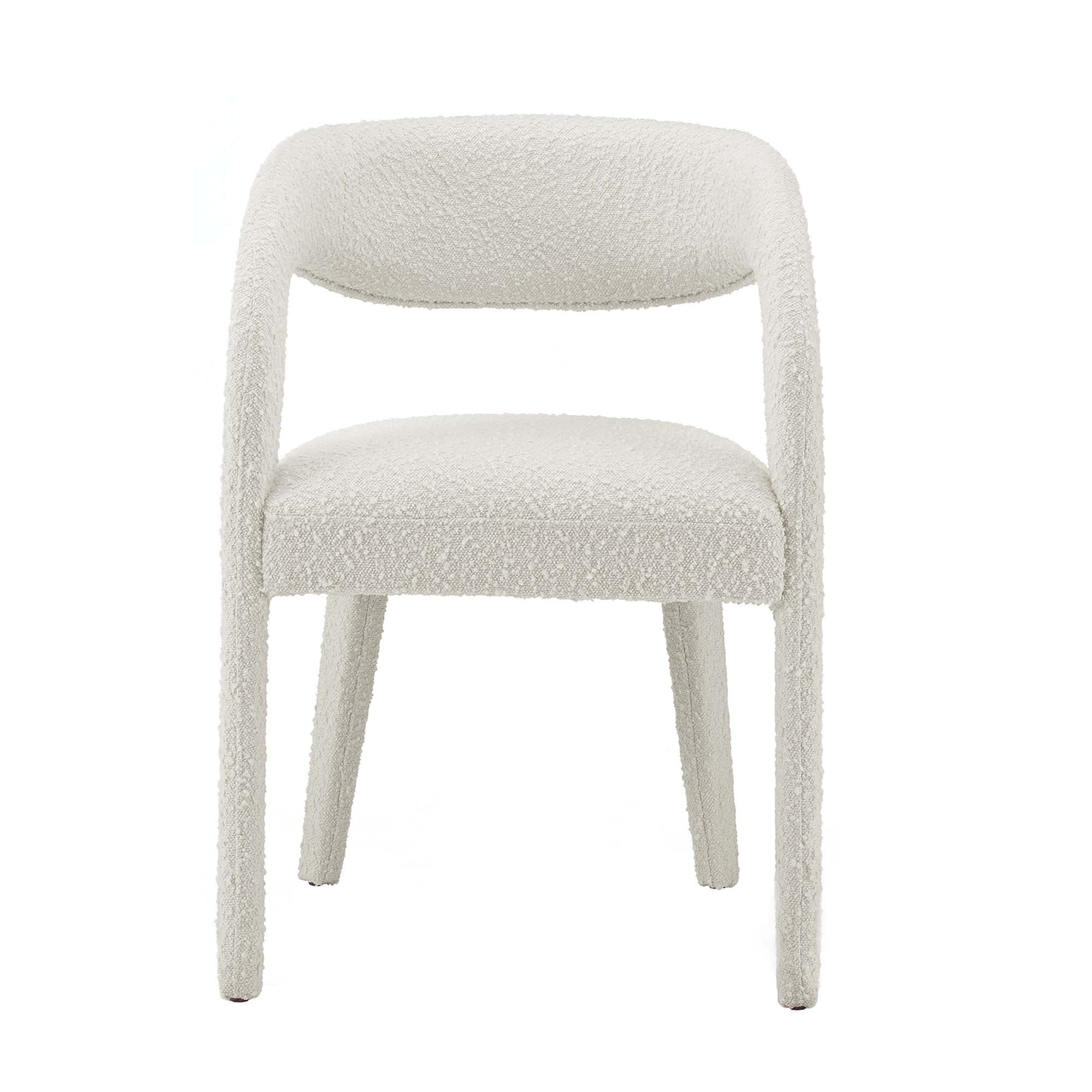 Pinnacle Boucle Upholstered Dining Chair Set of 2 - Ivory