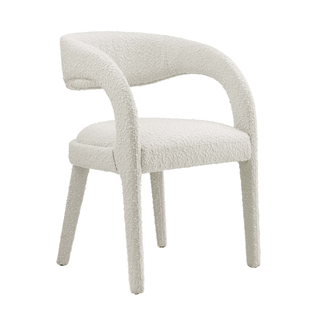 Pinnacle Boucle Upholstered Dining Chair Set of 2 - Ivory