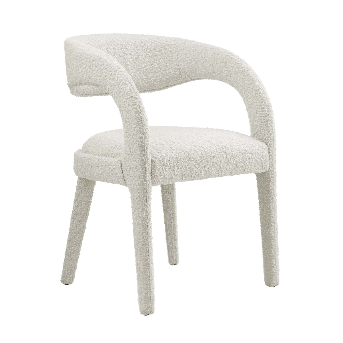 Pinnacle Boucle Upholstered Dining Chair Set of 2 - Ivory